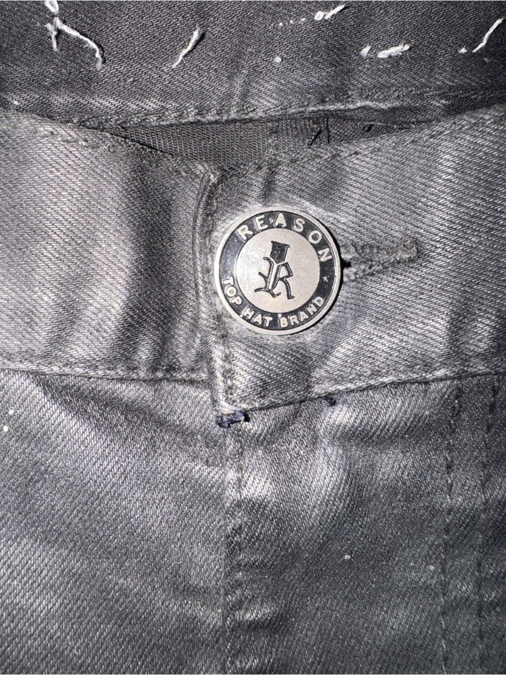 Reason Black Patchwork Graphic Slim Straight Jeans with Blue & Purple Accents - Picture 5 of 16